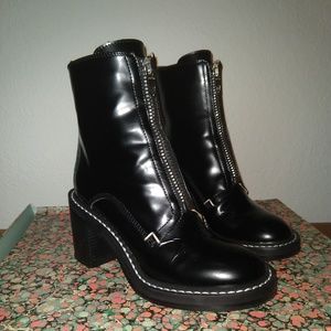 Rag & Bone Black Heeled Boots with Center Zip Size 37